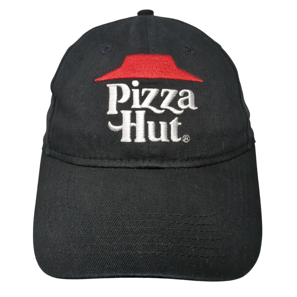 Pizza Hut Strapback Baseball Cap Black One Size Adjustable Embroidered Cotton